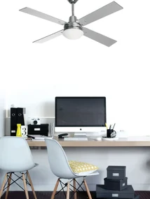 Beacon Quest II Indoor Plafondventilator 122CM Chroom (Met Omkeerbare Bladen) 210334