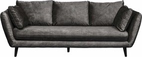 3 zitsbank - Runda - velours Adore antraciet 67