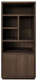 Richmond Interiors Oakura Brown Boekenkast Bruin Eiken Links - 100x45x220cm.
