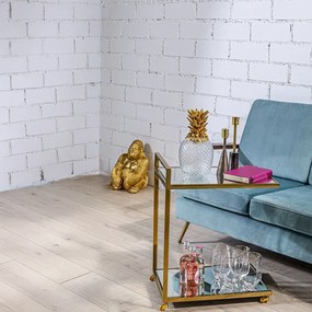 Kare Design Classy Gold Gouden Trolley Met Spiegelglas - 50 X 33cm.