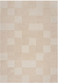 Handgetuft hoog-laag wollen vloerkleed Checkerboard