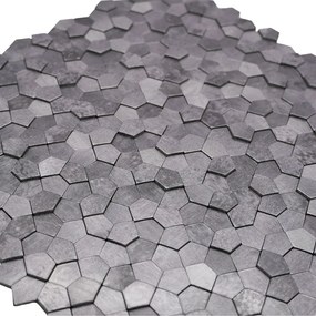 Zelfklevende Mozaïektegels Metaal | Pentagon 3D Grijs | 28,2×28,2 cm | Keuken, Bad &amp; WC