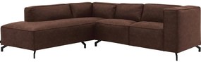 Goossens Bank Calvin bruin, micro leer, 2-zits, modern design met ligelement links