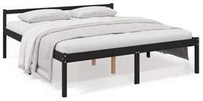vidaXL Bedframe massief grenenhout zwart 180x200 cm 6FT super king