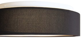 Smart plafondlamp zwart 35cm incl. LED en afstandsbediening - Flat drum