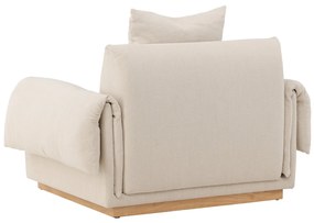 Jörn Momo - Fauteuil - Beige -  Linen&amp;Katoen - Eikenhout Onderstel - Jorn