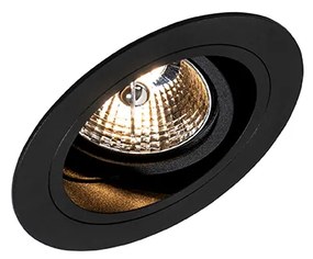 Set van 6 Ronde inbouwspot zwart verstelbaar - Chuck 70