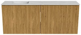 Mondiaz Joya DLux 100cm toiletmeubel oak met wastafel faye links 1 kraangat opalo