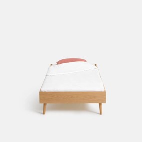 Bed met lattenbodem, van eikenfineer, MIJI