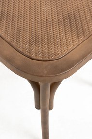 Set Van 4 Altea Polypropyleen Stoelen Met Rattan Houteffect
