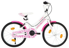 vidaXL Kinderfiets 18 inch roze en wit