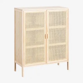 2-deurs Dressoir Van Rotan En Hout Reyna Bruin – Natuurlijk Hout - Sklum