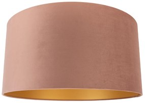 Velours lampenkap roze 50/50/25 met gouden binnenkant