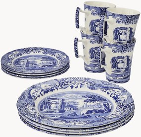 Serviesset Blue Italian van keramiek, 12-delig