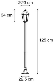 Klassieke staande buitenlamp zwart 125 cm IP44 - New Orleans Klassiek / Antiek, Landelijk / Rustiek E27 IP44 Buitenverlichting