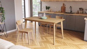 ROXY Onderstel naturel eik, 150cm/80cm - RETRO KEUKEN-/DININGTAFEL - rechthoekige houten tafel