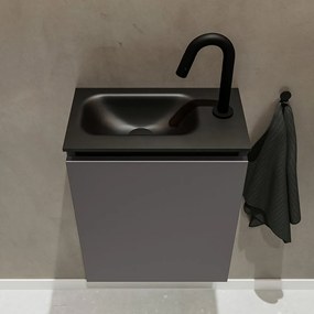 Mondiaz Ture 40cm toiletmeubel dark grey met wastafel urban links 1 kraangat
