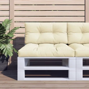 vidaXL Bankkussens pallet 2 st crèmekleurig