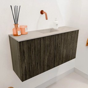 Mondiaz Joya DLux 80cm toiletmeubel shadow met wastafel faye midden zonder kraangat opalo