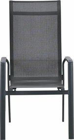 Garden Impressions Siena tuinstoel stapelbaar donker grijs - 4 stuks