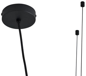 Moderne hanglamp zwart met smoke glas 5-lichts - Hybrid