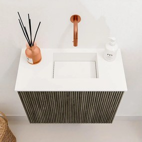 Mondiaz Joya 50cm toiletmeubel shadow met wastafel faye rechts zonder kraangat talc