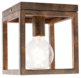 Industriële plafondlamp roestbruin - Cage