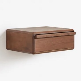 Pack Van 2 Zwevende Rechthoekige Nachtkastjes 40x30 Cm Van Acaciahout Nordilan Donker Acaciabruin - Sklum