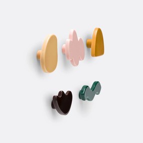 Set van 5 gekleurde muurhaken voor kinderen, Divali