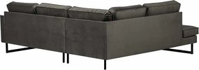 Hoekbank - Stuart - links - Velours Adore donkergrijs 68