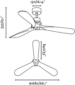 Plafond ventilator Propellor Lantau LARGE