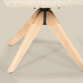 Eleonora Connor Natural Eetkamerstoel Met Eiken Poten Draaibaar Beige