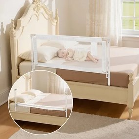 VEVOR Bedhek, bedhek met versterkte ijzeren buis en Oxford-stof, in hoogte verstelbaar kinderbedhek, kinderbedhek, valbeveiliging voor kinderbed, stapelbed, 150 x 68-89 cm