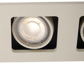 Set van 6 Moderne inbouwspot beige GU10 50mm draai- en kantelbaar 2-lichts - Qure GU10 Binnenverlichting Lamp