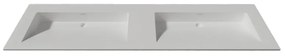 Lambini Designs Flora solid surface wastafel 160cm zonder kraangaten wit mat
