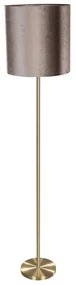 Vloerlamp messing met velours kap taupe 50cm - Simplo Klassiek / Antiek E27 rond Binnenverlichting Lamp