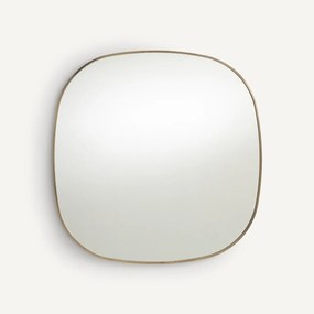 Spiegel in ijzermetaal, verouderde messing, H80 cm, Caligone