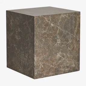 Vierkante Bijzettafel 45x45 Cm In Mdf Aria Bruin Marmer - Sklum