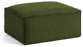 Kave Home Blok Moderne Hocker Rechthoekig Ribstof Groen