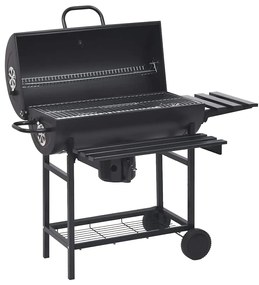 vidaXL Barbecuevat met wielen en schappen 115x85x95 cm staal zwart