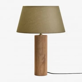 Carolina Mangohouten Tafellamp Mangohout & Saliegroen Ø40 Cm Monaco - Sklum