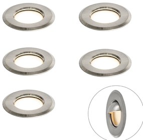 Buitenlamp Set van 5 Moderne grondspots aluminium incl. LED IP67 - Linsey Modern Buitenverlichting