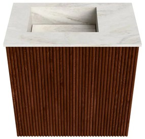 Mondiaz Joya DLux 40cm toiletmeubel ruby met wastafel faye links 1 kraangat ostra