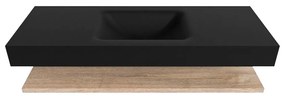 Zaro Alan badmeubel 130cm met planchet washed oak en vrijhangende wastafel cloud midden 1 kraangat urban