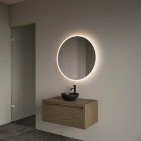 Gliss Design Ares badmeubel 80cm ash gray met zwarte waskom