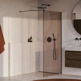 Brauer Oblivion inloopdouche bronsglas 90cm gunmetal geborsteld PVD