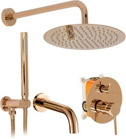 Inbouw regendoucheset Rea Lungo Copper met uitloop + BOX