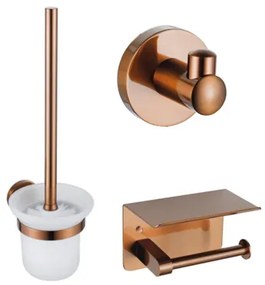 Fortifura Calvi Toiletset- toiletrolhouder- toiletborstel - handoekhaak - geborsteld koper PVD (Koper) SW1183051/SW970049/SW970052