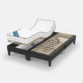 Elektrisch ensemble. met latten met deco stof, latex matras