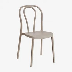 Stapelbare Set Van 4 Eetkamerstoelen Van Polypropyleen Mizzi Moka Bruin - Sklum